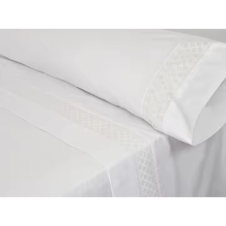 Pierre Cardin - Juego de Sábanas Pierre Cardin ELISA Blanco Cama de 150 4 Piezas - 1