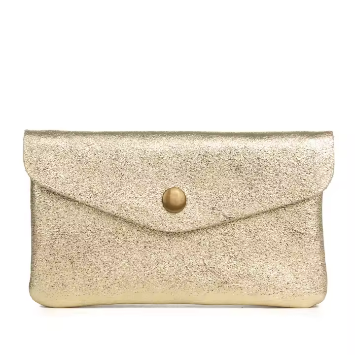 FIRENZE ARTEGIANI. Alseno monedero alargado mujer. Piel auténtica Gamuza lacada brillante. 15x3x8,5cm. - 1