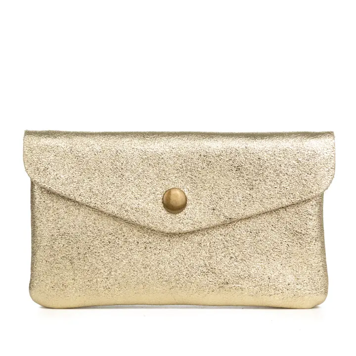 FIRENZE ARTEGIANI. Alseno monedero alargado mujer. Piel auténtica Gamuza lacada brillante. 15x3x8,5cm. - 1