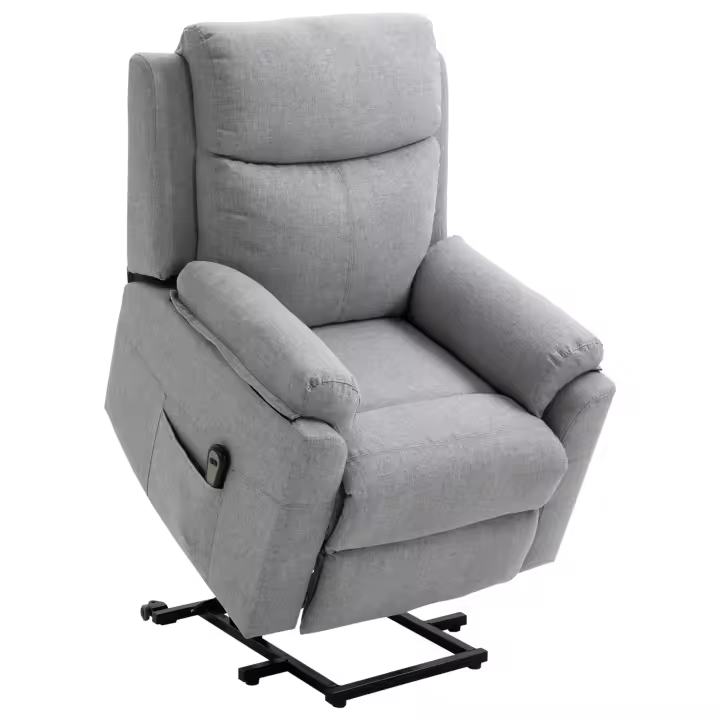 Sillón TV Eléctrico con Asistencia vertical Reclinable 1 Motor Función de inclinación Bolsillos laterales Bolsillo para Mando a Distancia Núcleo de Muelles de Bolso Tapizado gris, Estilo Moderno, Tecnología, Experiencia inteligente, 15 °-160 ° infinitame - 1