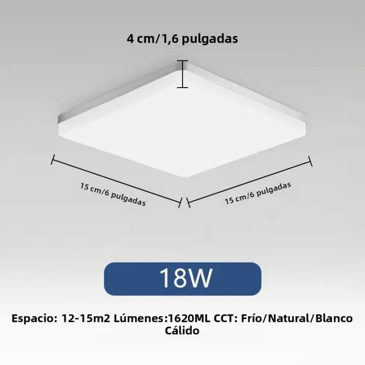 Luz De Techo Cuadrada LED Moderna 110V-220V Para Hogar Lámpara De Techo Para Cocina Sala De Estar Dormitorio Iluminación - 1