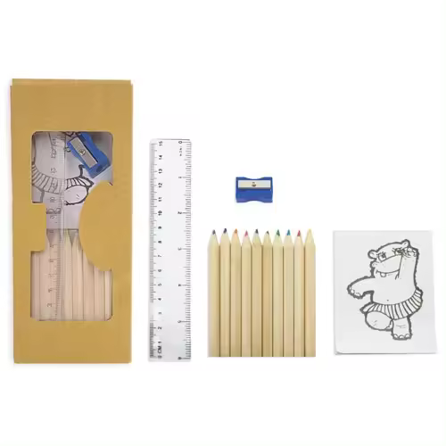 Disok Lote 20 Estuches de Lápices de Colores + Libro para Colorear + Regla + Sacapuntas para Regalos Infantiles - 1