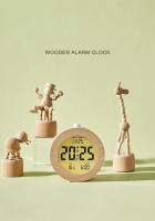 Reloj De Despertar De Madera Con Pantalla LED Y Función Snooze Mostrador Para Dormitorio Con Mostrador De Temperatura Y Fecha - details 0
