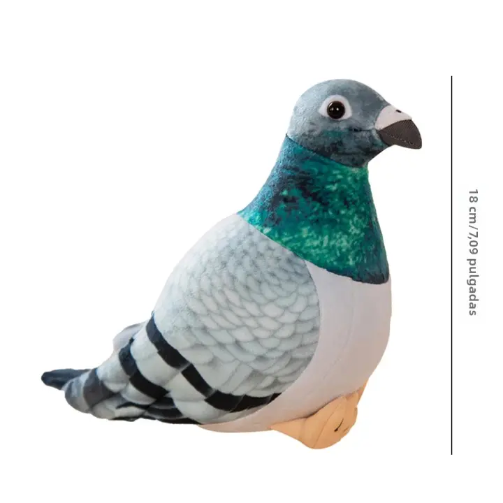 Muñeco De Peluche Realista De Pigeon Grey Hill Blanco De Alta Calidad Suave Con Ojos Y Plumas Decoración Para El Hogar Regalos De Cumpleaños Para Niños De 3 a 12 Años - 1