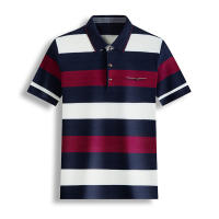 Camisa Polo Casual Para Hombres De Hilo Tejido Manga Corta Color Sólido Moda Top Transpirable Para Verano - details 6