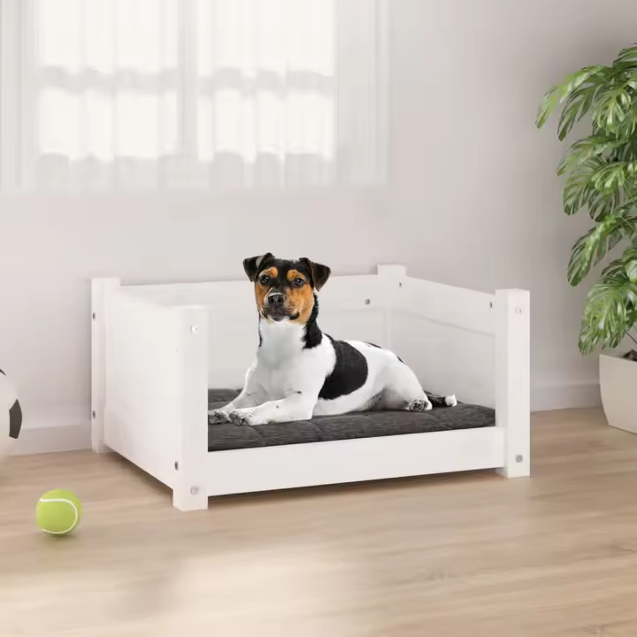 vidaXL Cama para Perros 55,5x45,5x28 cm Mascotas Gatos Color Natural,  Blanco,  Gris y mas - 1