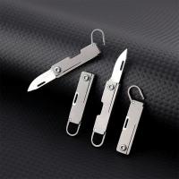 Nueva Cuchillo De Bolsillo Plegable De Aleación De Titanio Miniatura Portátil Llavero Colgante Desempaquetado Y Desempaque Cuchillo De Mensajería - details 3