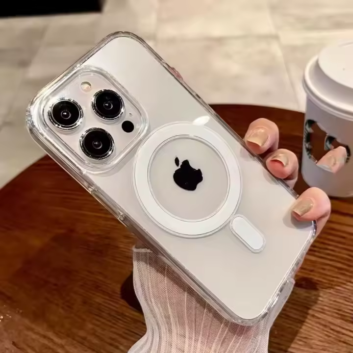 Funda Magnética Para iPhone Con Carga Inalámbrica Compatible Con Magsafe Transparente Antigolpes Resistentes a Los Choques Para iPhone 11 pro Max Hasta iPhone 15 Air - 1