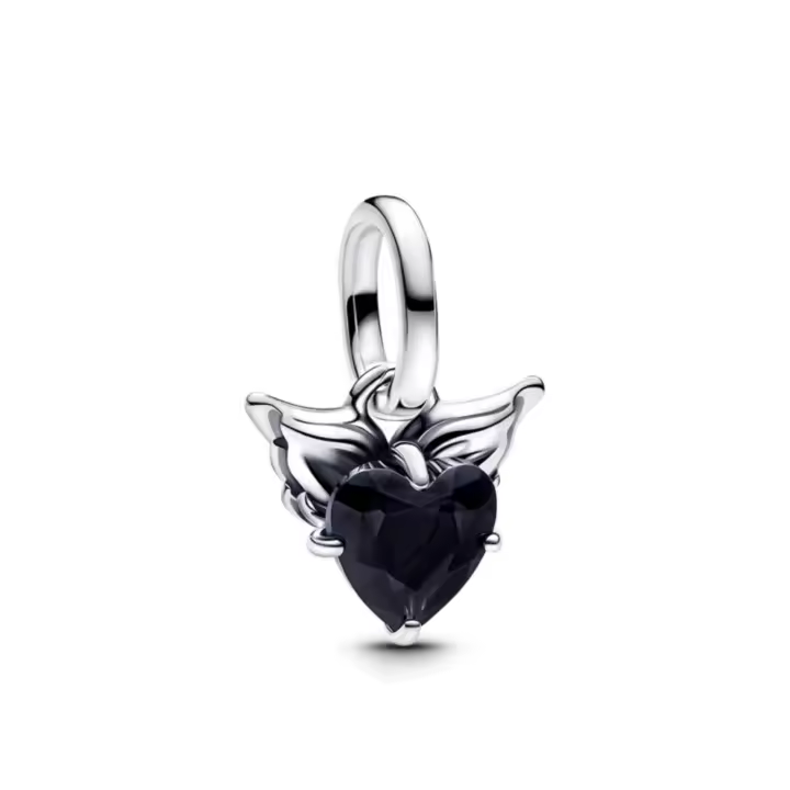 PANDORA ME Mini colgante de alas de corazón de la serie, alas dobles, personalidad hueca de amor, bricolaje, regalo de cumpleaños con cuentas, mini colgante de alas de corazón, talla única - 1