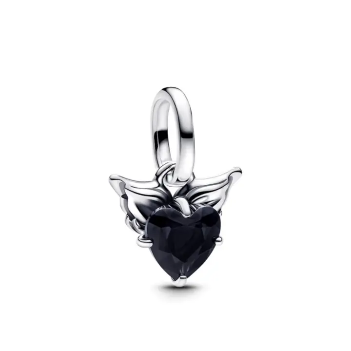 PANDORA ME Mini colgante de alas de corazón de la serie, alas dobles, personalidad hueca de amor, bricolaje, regalo de cumpleaños con cuentas, mini colgante de alas de corazón, talla única - 1