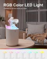 Humidificador de 3L para dormitorio (dura Hasta 20 horas), humidificador de Aire con Luz de noche que cambia de color para oficina en el hogar, 3 Modos de Niebla, 2 Boquillas - details 1