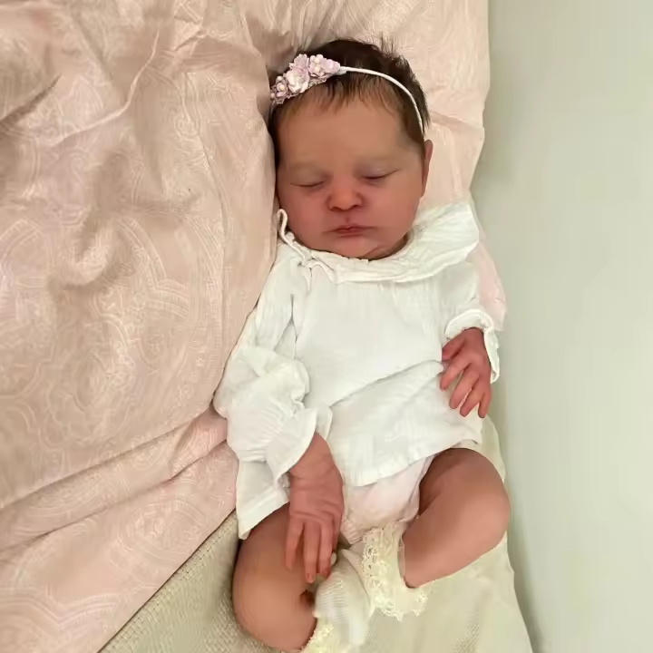 Muñeca De Bebé Reborn Realista NPK 19 Pulgadas Tamaño Finalizado Dormida Piel 3D Con Cabello Y Raíces En Mano Para Niños Y Niñas De 14 Años Y Más - 1