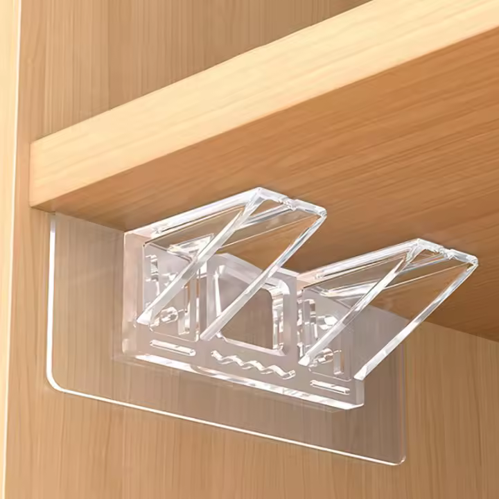 Soporte Adhesivo Para Estante 1PC Pegatinas Para Cocina Dormitorio Armario Soporte De Clip Para Muro Adhesivo Bracket Holder - 1