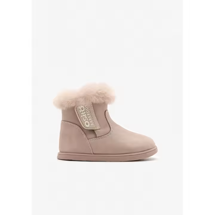 Zapatos primeros pasos bebé niña CONGUITOS OSSH503002 BOTITA RESPETUOSO CUELLO PELO GOLD 33410 24I - 1
