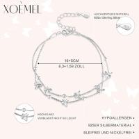 Pulsera de Plata 925 para Mujer, Mariposas, pulsera de Oro Rosa para Mujer con Perlas, pulsera ajustable en Capas, pulseras de La Amistad, Regalos - details 2