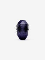 Pandora - Charm de cristal de Murano Azul facetado - Plata de Lei - details 1