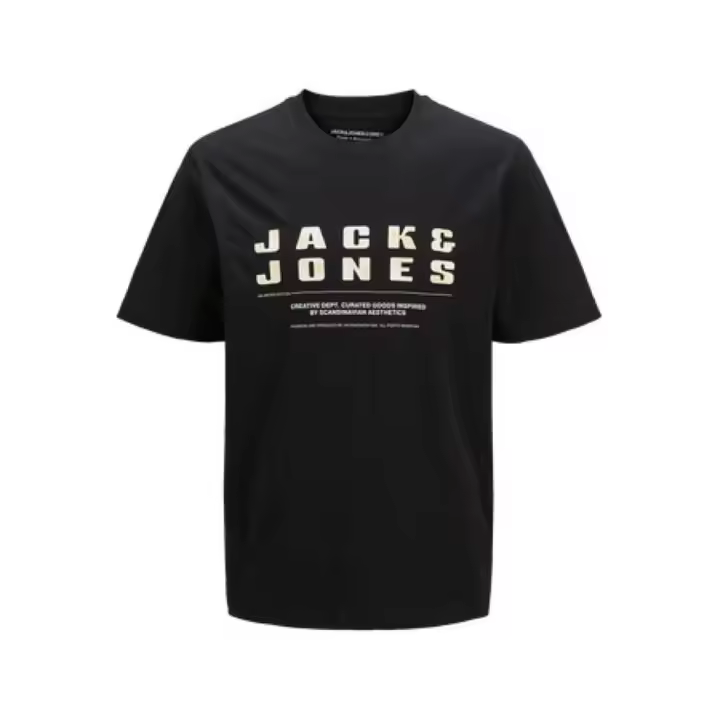 Camiseta JACK & JONES JCORECHARGE FRONT BRANDING TEE CREW NECK 12274716 Negro Negro - 1