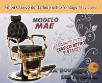 Sillón Clásico De Barbero LBH  Hidráulico Estilo Retro Vintage Con Reposapies Integrado Modelo Mae Gold - Color Negro - details 0