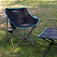 Aktive - Pack 2 sillas plegables de camping, negras, estructura de acero, ligeras y compactas, con posavasos y bolsa de transporte, perfectas para exteriores - details 2