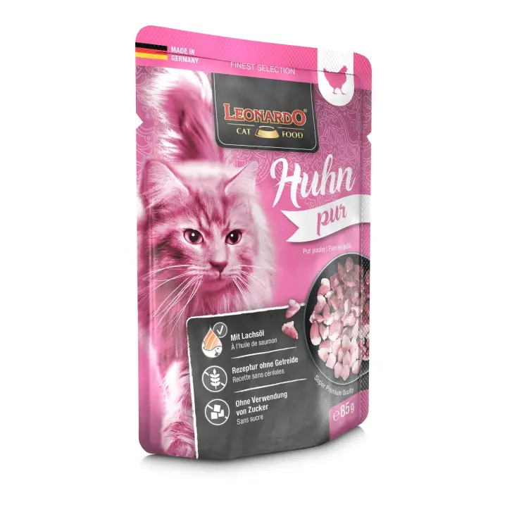Leonardo Puro Pollo pouch 16x85g comida humeda en sobre para gatos adultos - 1