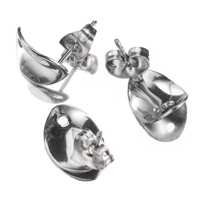 10pcs Base De Pendiente Con Poste Curvado Y Aros De Acero Inoxidable Para Fabricación De Joyas DIY Pendientes Colgantes - 1