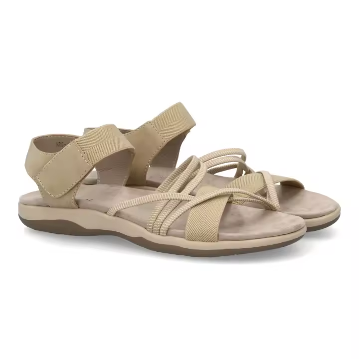PuntoSalao Sandalias planas cómodas para mujer color taupe VR5-1657 - 1