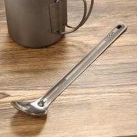 Lixada Set De Cuchillería De Titanio Con Manija Larga Para Exteriores Cuchara Y Cucharón Portátil Para Camping Picnic Viajes - details 3