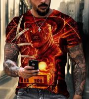 Camiseta De Verano Con Estampado 3D De Freddie Kruger Horror Película Callejera Corta Manga Moda Deportiva Top Casual Para Hombre - details 7