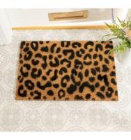 COSHANO Felpudo Alfombra Fibra de Coco Natural con Reverso PVC Antideslizante Media Luna 40x60cm Rectangular Animal Print - details 2