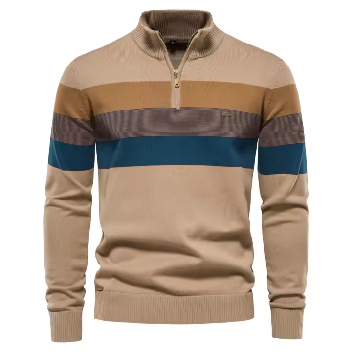 Otoño e invierno europeos y americanos nuevos suéteres para hombres con cuello alto y pecho abierto suéteres para hombres - 1