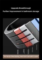 Estante De Rincón Para Baño Con Gancho Y Barra De Toallas Aluminio No Perforado Organizador De Espacio Para Ducha Montaje En Pared - details 1