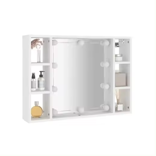 Mueble with Espejo y Luces LED Blanco 76x15x55 cm Espejo Baño - 1