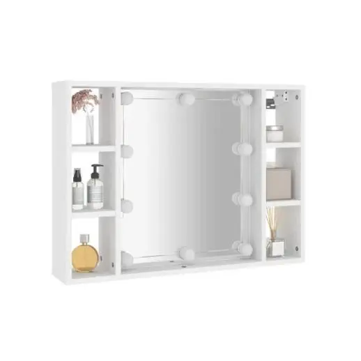 Mueble with Espejo y Luces LED Blanco 76x15x55 cm Espejo Baño - 1