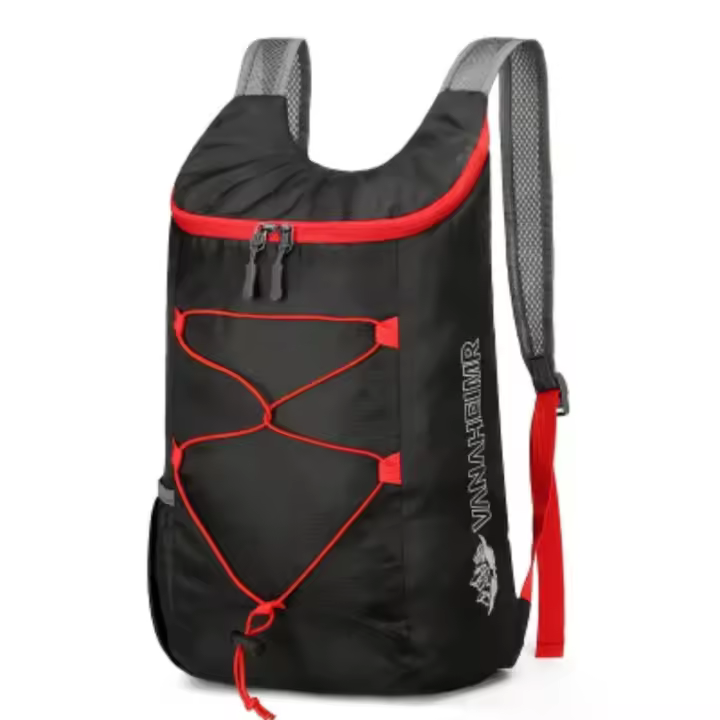 Mochila plegable multifuncional para exteriores, bolsa deportiva de tela de nailon impermeable y ligera de alta densidad para acampar de muy fácil almacenamiento super liviana - 1