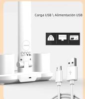Lámpara De Mesa LED Doble Cabezal Multifuncional Plegable Con Calendario Y Reloj USB Para Lectura En La Habitación Luz De Noche Lateral - details 9