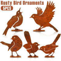 Juego De 5 Ornamentos De Pájaros Rusticos Para Jardín Estatuas De Metal Siluetas Para Decoración De Jardines Al Aire Libre En Vallas Y Ramas - details 0
