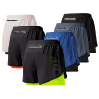 Shorts Deportivos Para Hombre Con Bolsillo Integrado Secado Rápido Verano 2 En 1 Shorts De Playa Y Gimnasio Corrida Estilo Doble Exterior - details 1