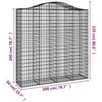 vidaXL Cesta gaviones forma arco hierro galvanizado 200x50x200/220 cm - details 4