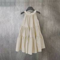 Vestido Sin Mangas De Cuello Halter ZANZEA Para Mujer Estilo Coreano Con Volantes Y Patchwork Vestido De Playa Suelto De Verano Vestido Midi Natural - details 2