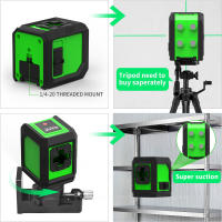 Nivel De Láser HILDA 2 Líneas Con Haz Verde Auto-nivelado Magnético Horizontal Y Vertical Línea Cruzada Tamaño 8*8*7CM Precisión +/-5mm/10m - details 8