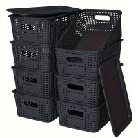Cestas De Almacenamiento Modernas De Plástico Con Tapa Plegables Y Multifuncionales Para Escritorio De Oficina Dormitorio Clase Organización De Contenedores - details 7