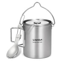 Lixada Taza De Acero Inoxidable De 750ml Con Manijas Plegables Y Tapa Para Camping Senderismo Y Excursiones Al Aire Libre - details 13