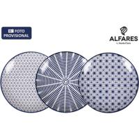 STARLEY-SET 6 Fuente de Cocina Alfares Masako 20,3 x 2,5 cm Azul,Fuentes Redondas Surtidos 3 Decor/ NEGRO NOMI 20.3x25cm - details 1