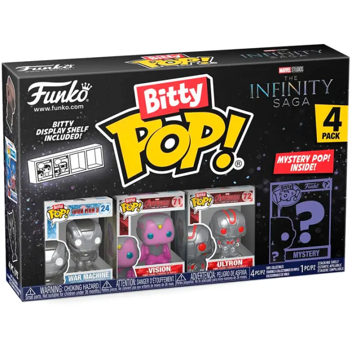 Blister 4 figuras Bitty POP Marvel The Infinity Saga Iron ManFigura  Coleccionable - Idea de Regalo- Mercancia Oficial - Juguetes para Niños y Adultos - Movies Fans - Muñeco para Coleccionistas y Exposición - 1
