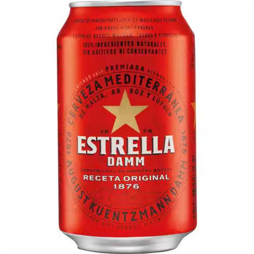 Cerveza estrella damm lata 33 caja 24u - 1