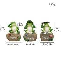 Decoración Rustica De Hogar Con Animal Ornamento De Jardín Piscina Aquascape Escritura Inglesa Rana En Piedra Resina Tamaño 10cm - details 0