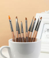 9PCS Cepillos De Uñas Acrílicos Con Efecto De Gradiente Y Florido Herramientas De Pintura Y Manicura Para Uñas UV Gel Liner Dibujo Y Pincel Combos - details 3