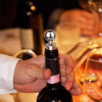 Tapa De Vino Dorada Reutilizable Con Sistema De Vácuo Cierre De Giro Botella De Champán Regalos Para Barra Herramientas De Cocina - details 6