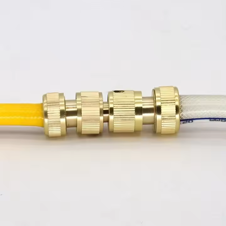 Conector De Manguera Bidireccional De Latón Adaptador Rápido Reparación Accesorio Compatible Con Estándares EU Y USA - 1