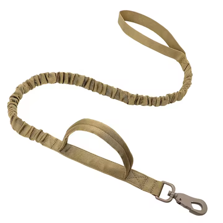 Correa Táctica Para Perros De Medio Y Pequeño Tamaño Con Control De Doble Mano Y Línea Elástica Ajustable Con Desenganche Rápido Para Entrenamiento Y Salidas Al Aire Libre - 1